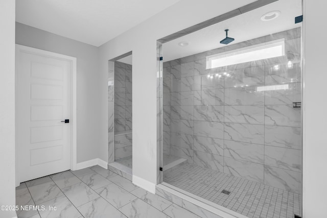 194 Napo Way, Saint Johns, FL 32259 - bathroom with marble finish flooring, a marble finish shower, and recessed lighting