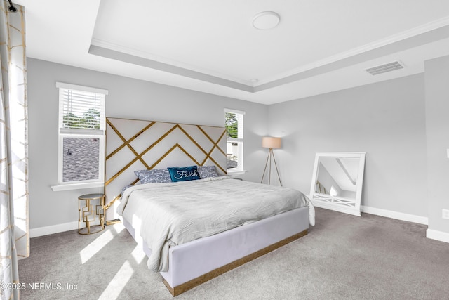 194 Napo Way, Saint Johns, FL 32259 - bedroom featuring carpet flooring, a tray ceiling, multiple windows, and ornamental molding