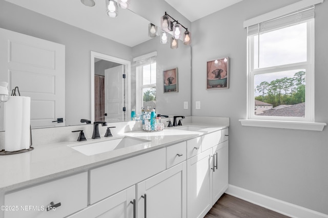 194 Napo Way, Saint Johns, FL 32259 - bathroom featuring double vanity and wood finished floors