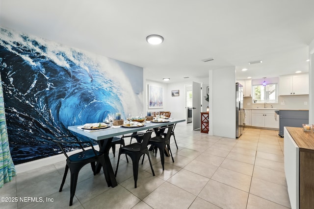 2734 Colonies Dr, Jacksonville Beach, FL 32250 - dining space with light tile patterned flooring and recessed lighting