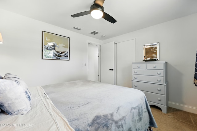 2734 Colonies Dr, Jacksonville Beach, FL 32250 - carpeted bedroom featuring a ceiling fan and baseboards