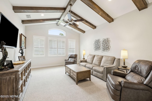 1332 N Loop Pkwy, Saint Augustine, FL 32095 - living area featuring light carpet, ceiling fan, and recessed lighting