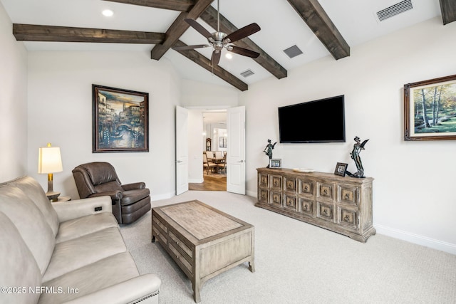 1332 N Loop Pkwy, Saint Augustine, FL 32095 - carpeted living room featuring ceiling fan and recessed lighting