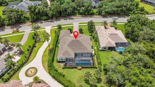 1332 N Loop Pkwy, Saint Augustine, FL 32095 - aerial perspective of suburban area with a pool