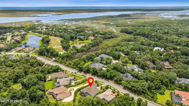 1332 N Loop Pkwy, Saint Augustine, FL 32095 - aerial perspective of suburban area featuring a large body of water