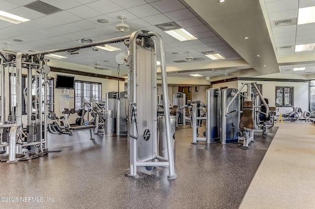 1332 N Loop Pkwy, Saint Augustine, FL 32095 - exercise room with a paneled ceiling