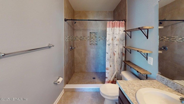1318 Lake Shore Blvd, Jacksonville, FL 32205 - bathroom featuring vanity, a tile shower, and toilet