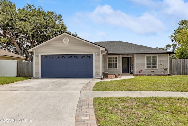 11087 Danzig Way, Jacksonville, FL 32257 - ranch-style house with concrete driveway, an attached garage, and roof with shingles