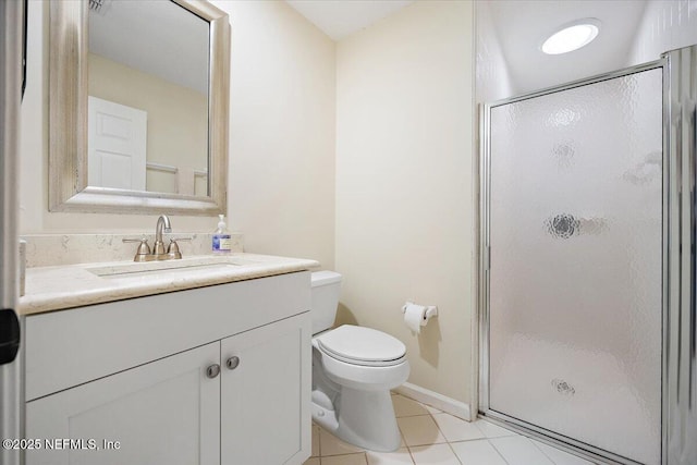 2227 Barefoot Trce, Atlantic Beach, FL 32233 - bathroom with a shower stall, vanity, and tile patterned floors