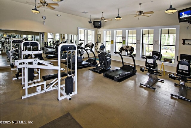 800 Marjories Way, Saint Augustine, FL 32092 - gym featuring a ceiling fan