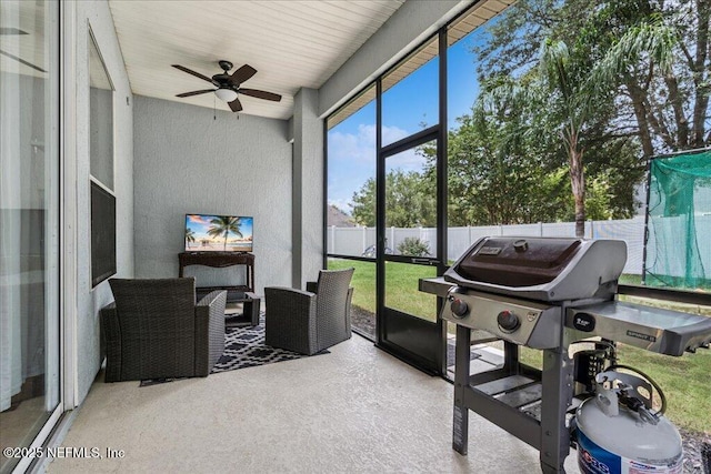 800 Marjories Way, Saint Augustine, FL 32092 - sunroom / solarium featuring ceiling fan