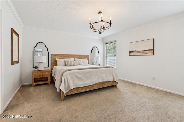 800 Marjories Way, Saint Augustine, FL 32092 - bedroom with a chandelier, ornamental molding, and light carpet