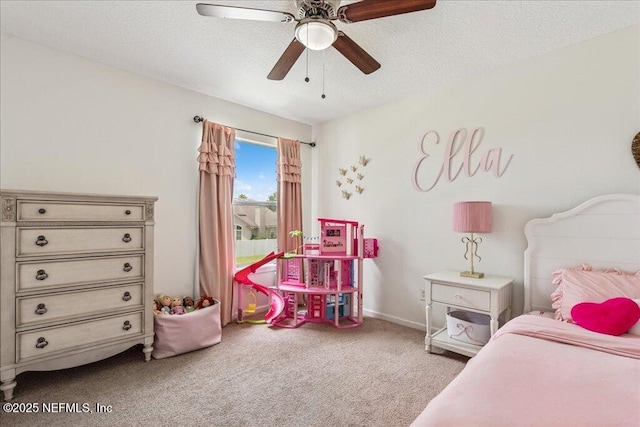 800 Marjories Way, Saint Augustine, FL 32092 - bedroom featuring carpet floors, ceiling fan, and a textured ceiling