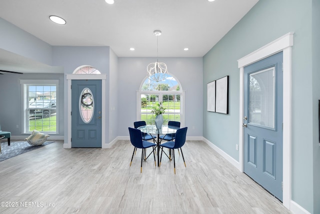 3064 Hickory Glen Dr, Jacksonville, FL 32065 - dining room featuring plenty of natural light, light wood finished floors, recessed lighting, and baseboards