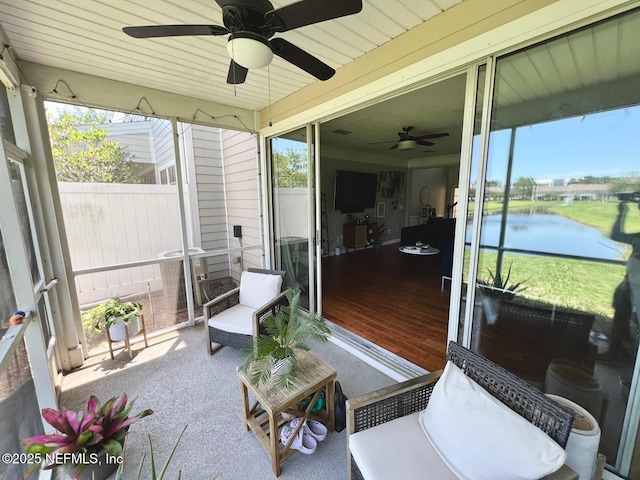 11110 Castlemain Cir S, Jacksonville, FL 32256 - sunroom with ceiling fan