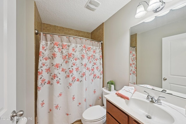 1804 Eagle Crest Dr, Fleming Island, FL 32003 - bathroom featuring vanity, a textured ceiling, and a shower with shower curtain