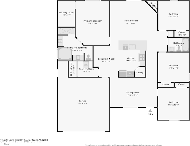 1804 Eagle Crest Dr, Fleming Island, FL 32003 - view of floor plan / room layout