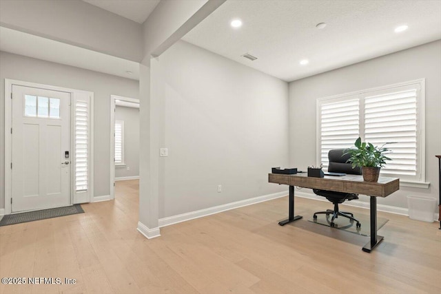 87 Tradesman Ln, Saint Johns, FL 32259 - office area featuring light wood-type flooring and recessed lighting