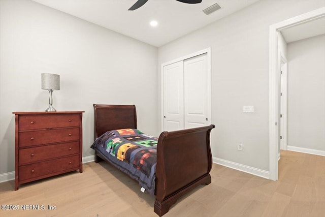 87 Tradesman Ln, Saint Johns, FL 32259 - bedroom with a closet, a ceiling fan, and recessed lighting