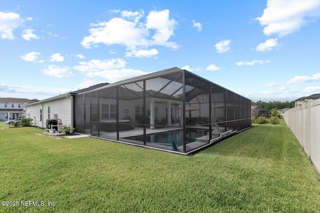 87 Tradesman Ln, Saint Johns, FL 32259 - rear view of property featuring a patio, an outdoor pool, and a lanai