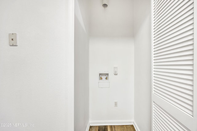 3641 Kirkpatrick Cir Unit 14-2, Jacksonville, FL 32210 - laundry room featuring hookup for a washing machine, dark wood-style flooring, and baseboards