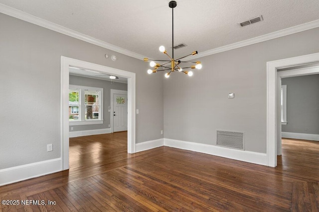 1032 Ingleside Ave, Jacksonville, FL 32205 - spare room with hardwood / wood-style floors, a chandelier, and crown molding
