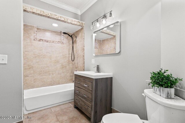 1032 Ingleside Ave, Jacksonville, FL 32205 - bathroom with ornamental molding, vanity, bathtub / shower combination, and tile patterned floors