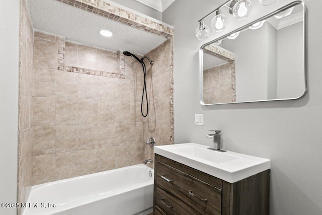 1032 Ingleside Ave, Jacksonville, FL 32205 - bathroom with shower / bathtub combination, vanity, and ornamental molding