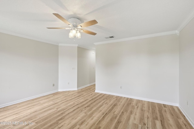 2002 Knottingham Trace Ln, Jacksonville, FL 32246 - spare room with a ceiling fan, light wood finished floors, and crown molding