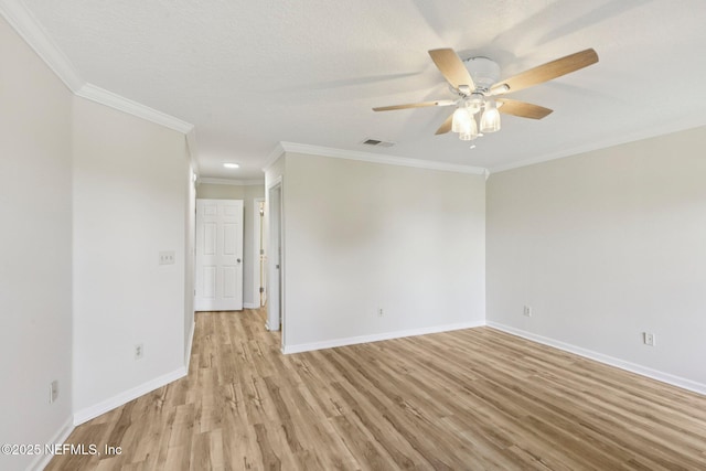 2002 Knottingham Trace Ln, Jacksonville, FL 32246 - empty room with light wood finished floors, crown molding, and a ceiling fan