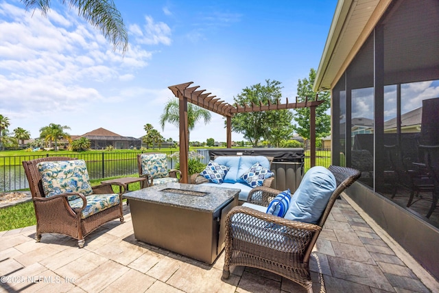 2144 S Sorrento Hills Rd, Saint Augustine, FL 32092 - view of patio with an outdoor living space with a fire pit