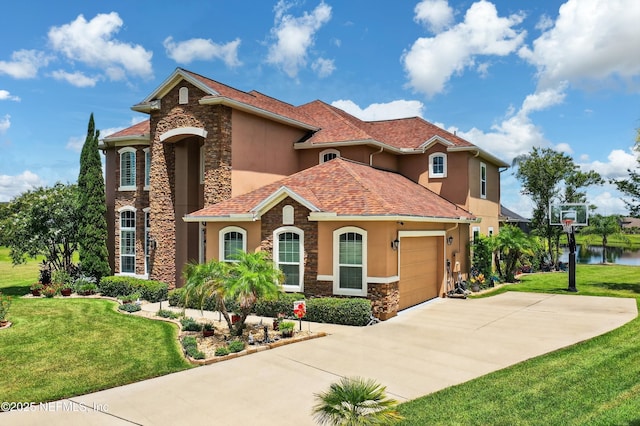 2148 S Sorrento Hills Rd, Saint Augustine, FL 32092 - mediterranean / spanish-style home featuring stucco siding, stone siding, and a front yard
