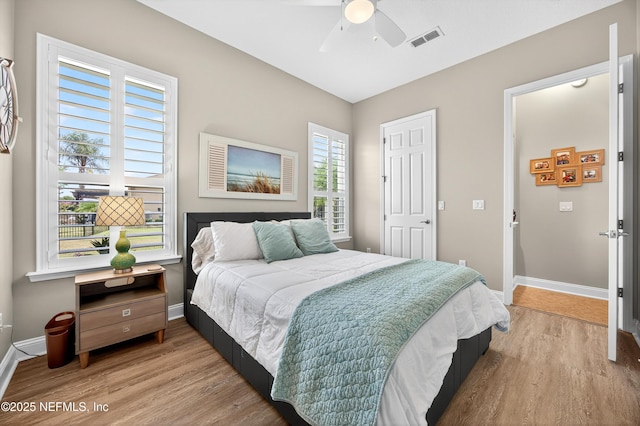 2148 S Sorrento Hills Rd, Saint Augustine, FL 32092 - bedroom featuring light wood-style floors and a ceiling fan