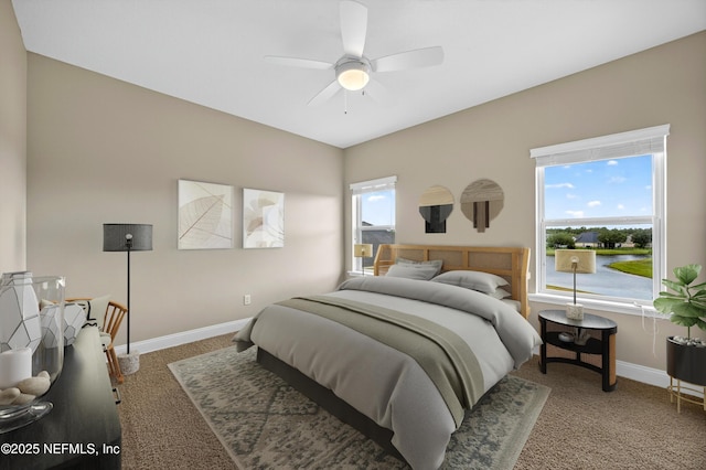 2148 S Sorrento Hills Rd, Saint Augustine, FL 32092 - carpeted bedroom with baseboards and a ceiling fan