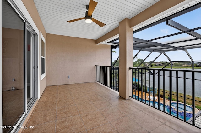 2148 S Sorrento Hills Rd, Saint Augustine, FL 32092 - balcony with a ceiling fan