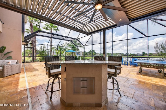 2148 S Sorrento Hills Rd, Saint Augustine, FL 32092 - view of patio / terrace featuring a lanai