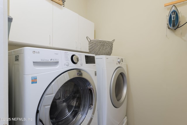 1766 Buttonbush Way, Fleming Island, FL 32003 - washroom with cabinet space and washing machine and clothes dryer