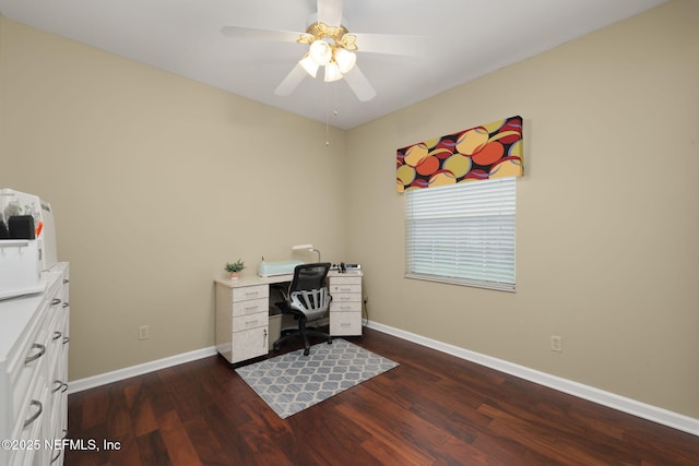 1766 Buttonbush Way, Fleming Island, FL 32003 - office space with dark wood-style flooring and a ceiling fan