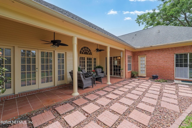 1766 Buttonbush Way, Fleming Island, FL 32003 - view of patio featuring ceiling fan and french doors
