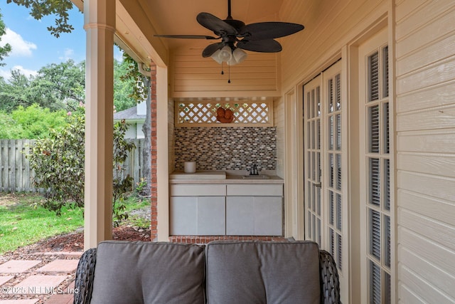 1766 Buttonbush Way, Fleming Island, FL 32003 - view of patio featuring ceiling fan and a sink