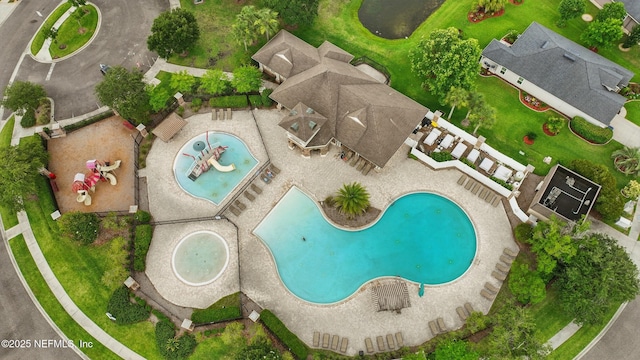 95362 Cornflower Dr, Fernandina Beach, FL 32034 - bird's eye view of a pool area