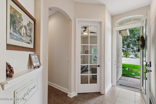 46 Gabacho Ct, Saint Augustine, FL 32095 - tiled entrance foyer featuring ceiling fan and baseboards