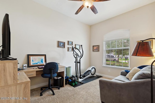 46 Gabacho Ct, Saint Augustine, FL 32095 - office space with ceiling fan and light colored carpet