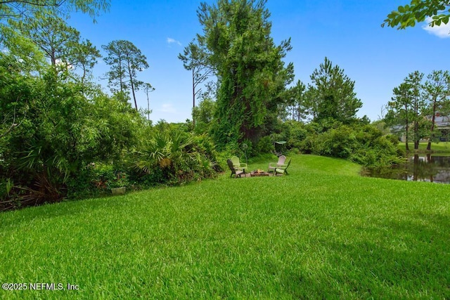 46 Gabacho Ct, Saint Augustine, FL 32095 - view of grassy yard with an outdoor fire pit