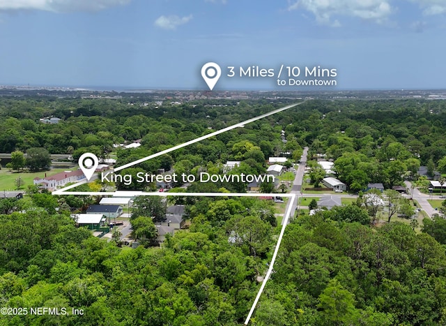 863 W 5th St, Saint Augustine, FL 32084 - aerial overview of property's location with a forest and property boundaries highlighted