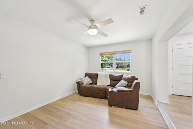 2619 Montreal St, Jacksonville, FL 32233 - living area featuring a ceiling fan and light wood-type flooring