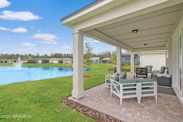 350 Tranquil Trail Cir, Yulee, FL 32097 - view of patio / terrace with an outdoor hangout area and a water view