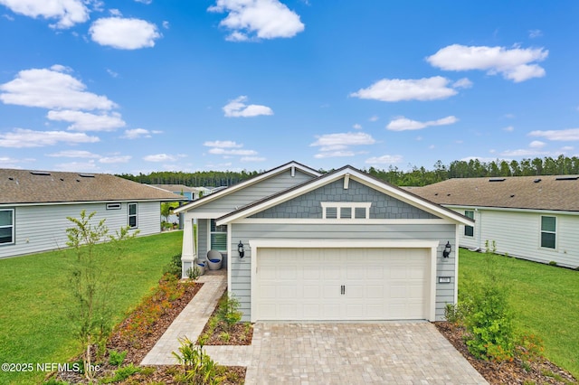 350 Tranquil Trail Cir, Yulee, FL 32097 - view of front of home with a front yard and driveway