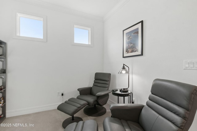 350 Tranquil Trail Cir, Yulee, FL 32097 - living area with ornamental molding, baseboards, and tile patterned flooring