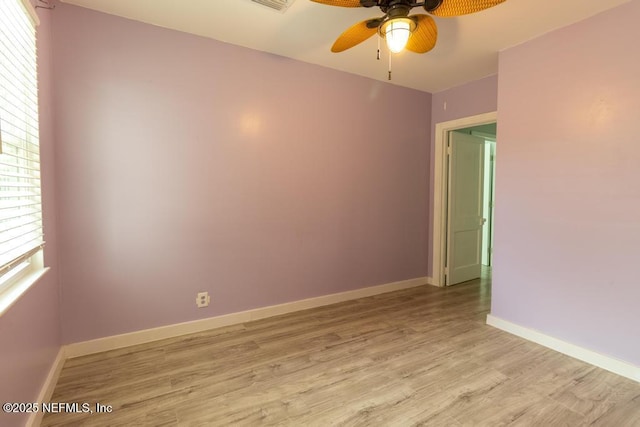 1514 Thomas St, Green Cove Springs, FL 32043 - spare room with a ceiling fan, light wood-style floors, and baseboards